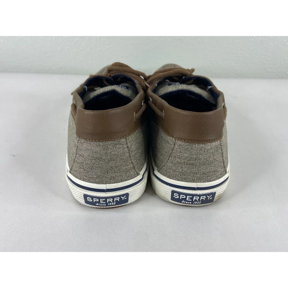 Sperry Men 12 Top Sider Grey Brown STS21489 Boat Shoe Classic Preppy Beach